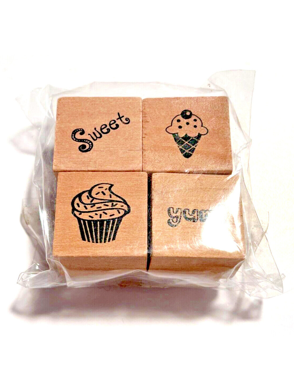 Recollections Cupcake, Ice Cream, Sweet, Yum Wooden Stamps (Brand New)